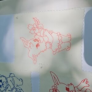 Handmade machine embroidery bunny patch